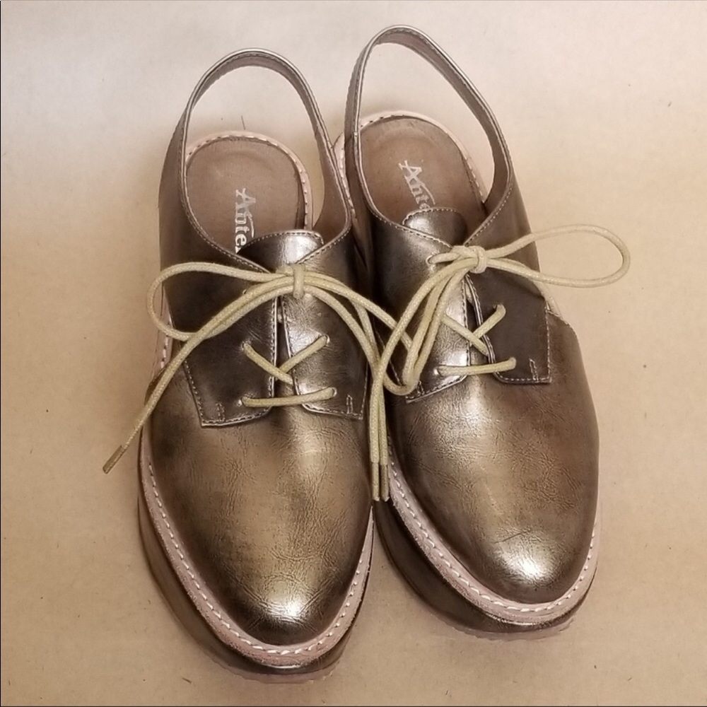 Antelope lace up sling back oxford platforms